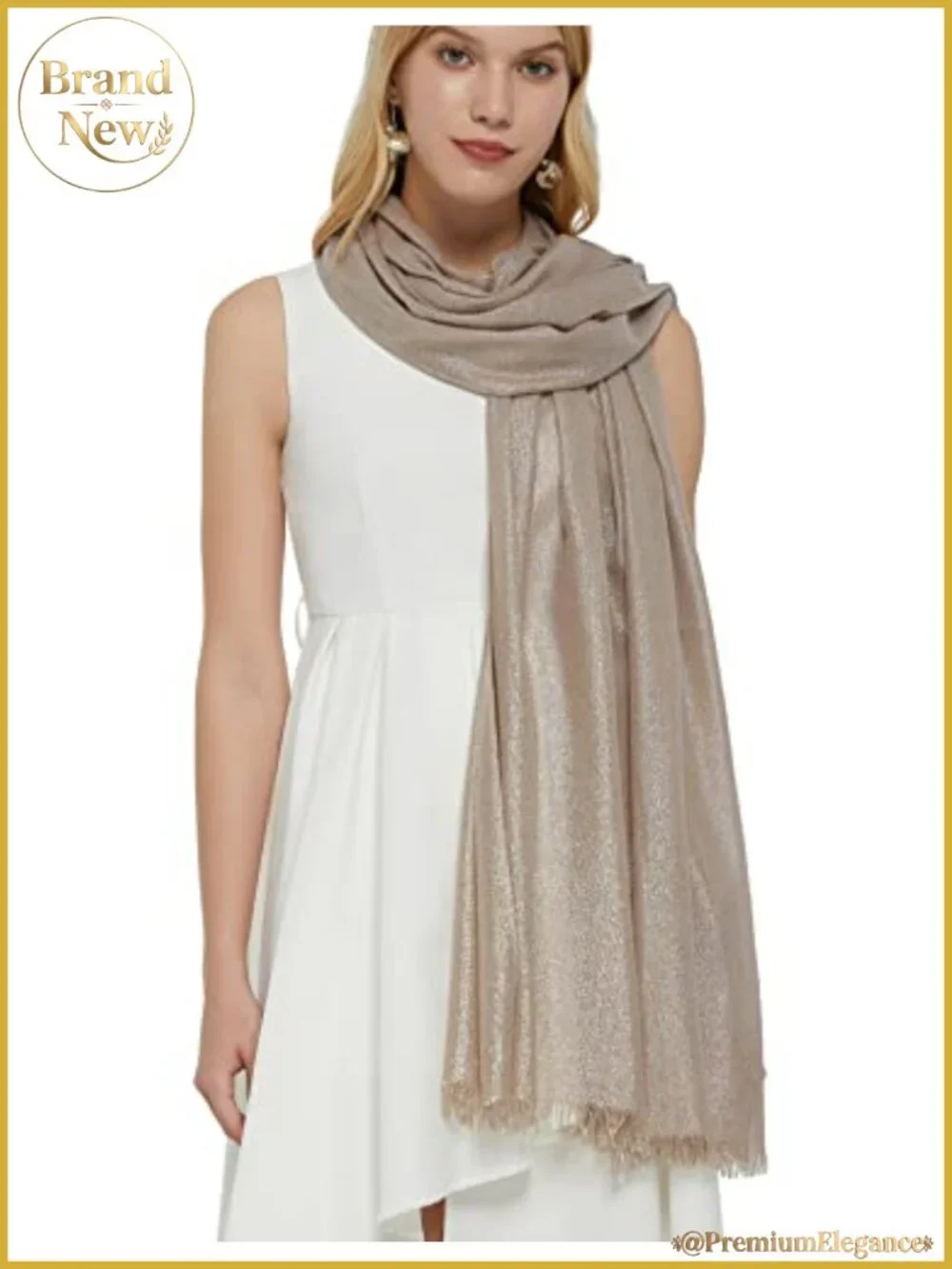 Metallic Sparkling Evening Shawl Lightweight Wedding Wrap for Party